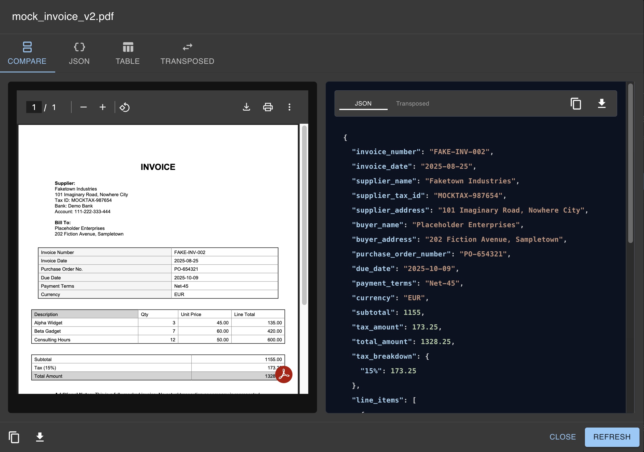 Invoice — original file